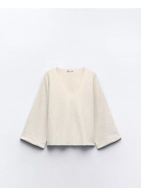 Cutwork  V-Neck Sweater